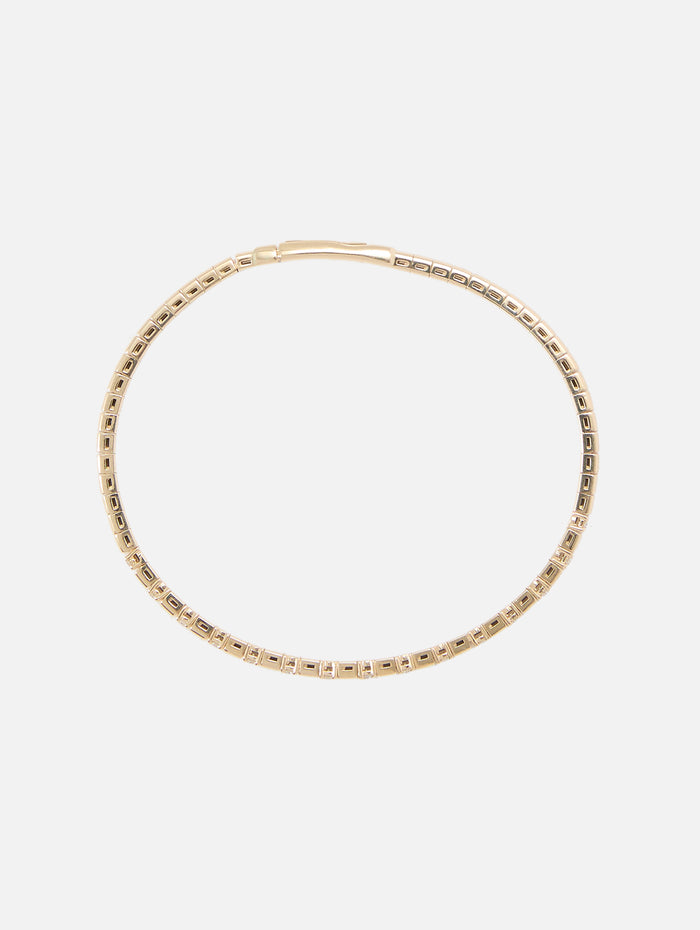 Alternating Diamond Flex Bangle,ZOE CHICCO,YELLOW GOLD,Image 1