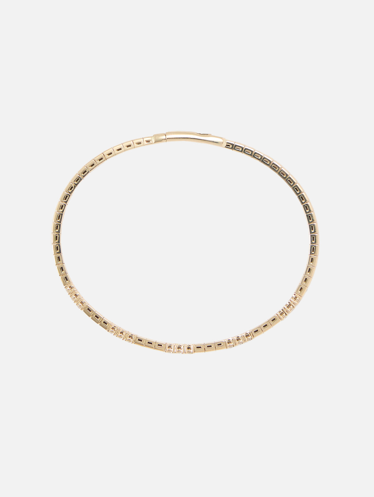 Alternating Diamond Flex Bangle,ZOE CHICCO,YELLOW GOLD,Image 2