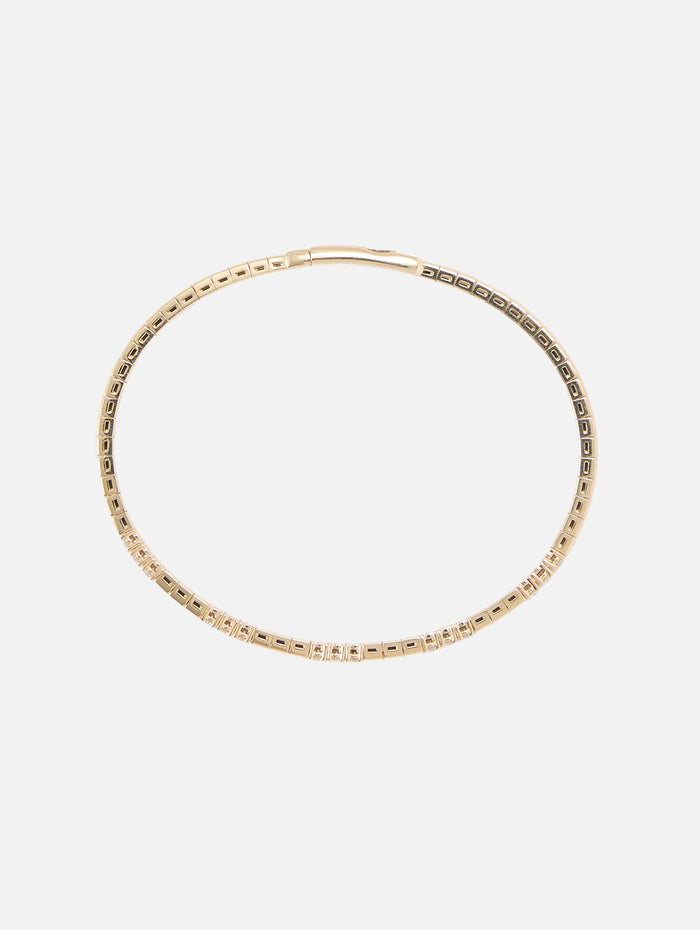 Alternating Diamond Flex Bangle,ZOE CHICCO,YELLOW GOLD,Image 1