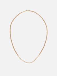 Diamond Bezel Tennis Segment Small Curb Chain Necklace,ZOE CHICCO,YELLOW GOLD,Image 1