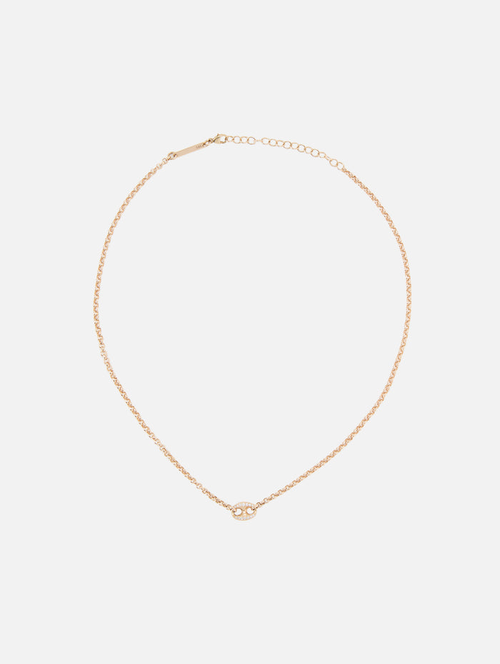 Large Pave Diamond Mariner Link Rolo Chain Necklace,ZOE CHICCO,YELLOW GOLD,Image 1