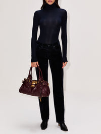Pascale Turtleneck Top,AGOLDE,NAVY,Image 2