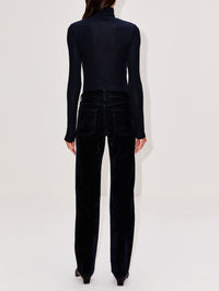 Pascale Turtleneck Top,AGOLDE,NAVY,Image 3