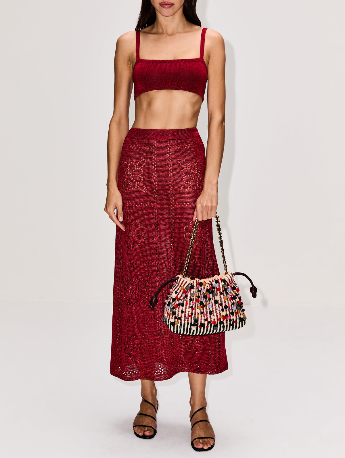 Knit Bandeau,CALLE DEL MAR,OXBLOOD,Image 2