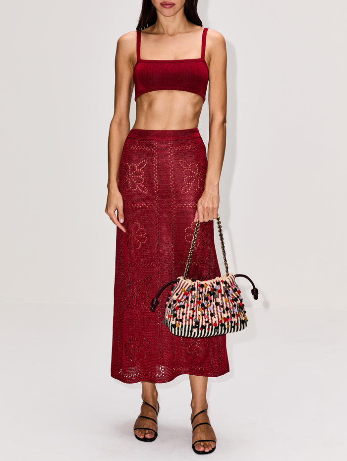 Knit Bandeau,CALLE DEL MAR,OXBLOOD,Image 1