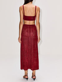 Knit Bandeau,CALLE DEL MAR,OXBLOOD,Image 3