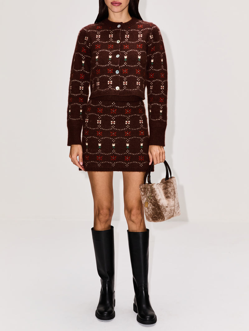 western sweater dress Fair Isle Cashmere Cardigan Chocolate / S