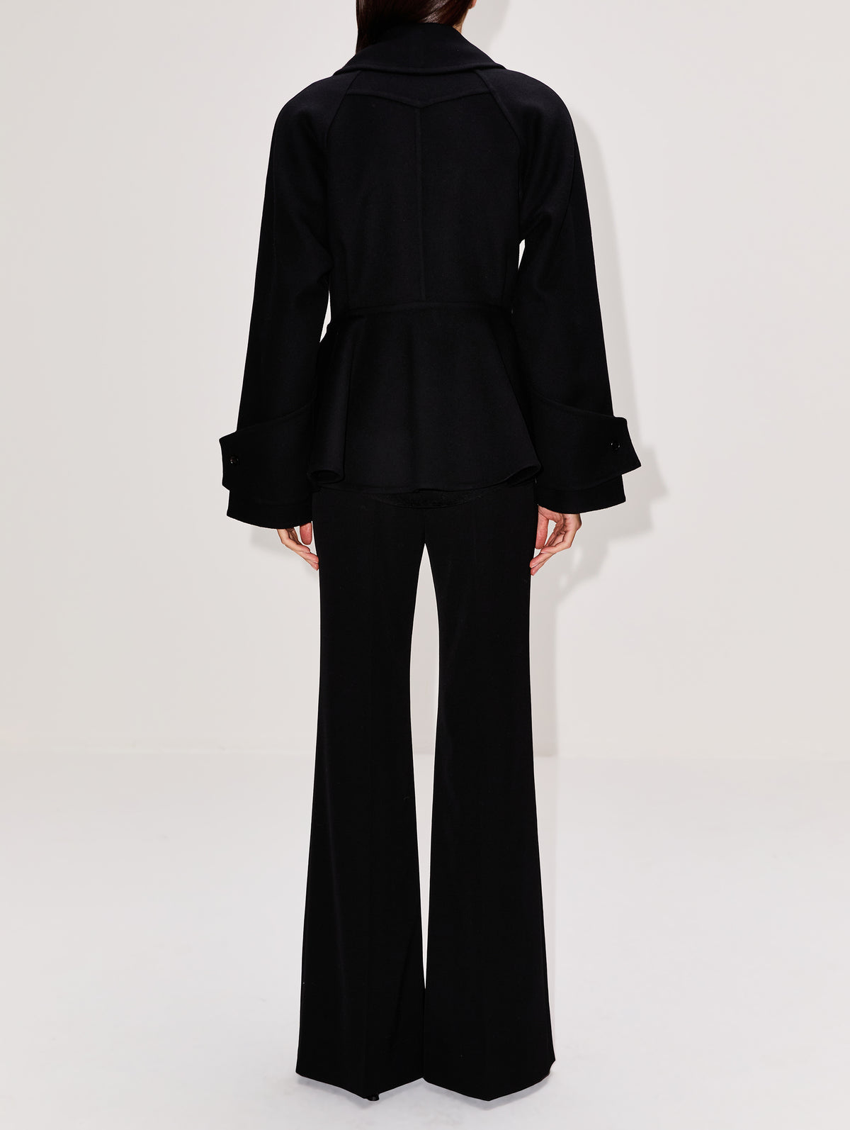 Flare Coat,CHLOÉ,BLACK,Image 3
