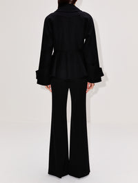 Flare Coat,CHLOÉ,BLACK,Image 3