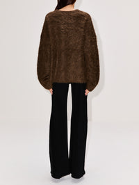 Boxy Alpaca Knit Sweater,TOTÉME,PEPPER,Image 3