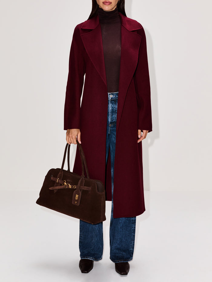Cles Coat,MAX MARA,BORDEAUX,Image 1