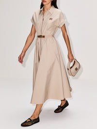 Panama Belted Dress,MIU MIU,CALCE,Image 3