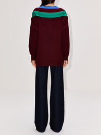 V-Neck Sweater,LOEWE,GREEN/RED/BLUE,Image 3