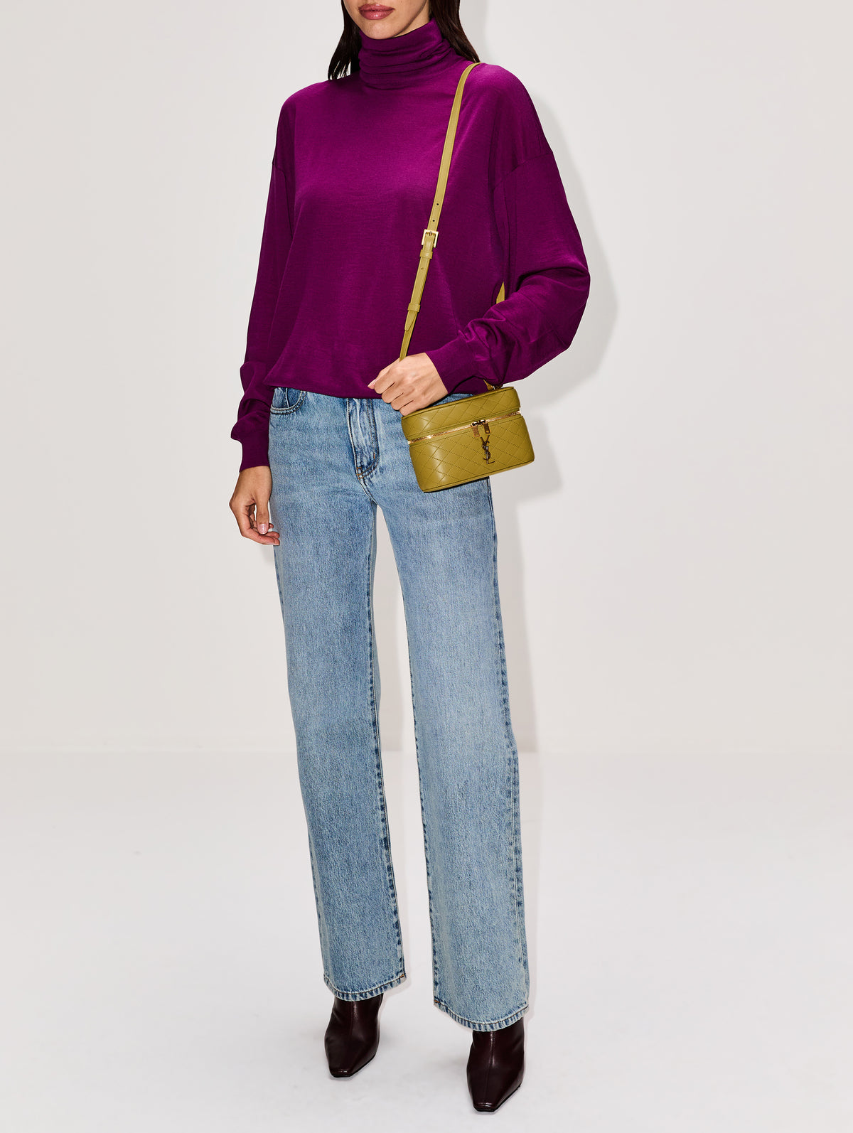 Gaby Vanity Bag,SAINT LAURENT,DARK CHARTREUSE,Image 2