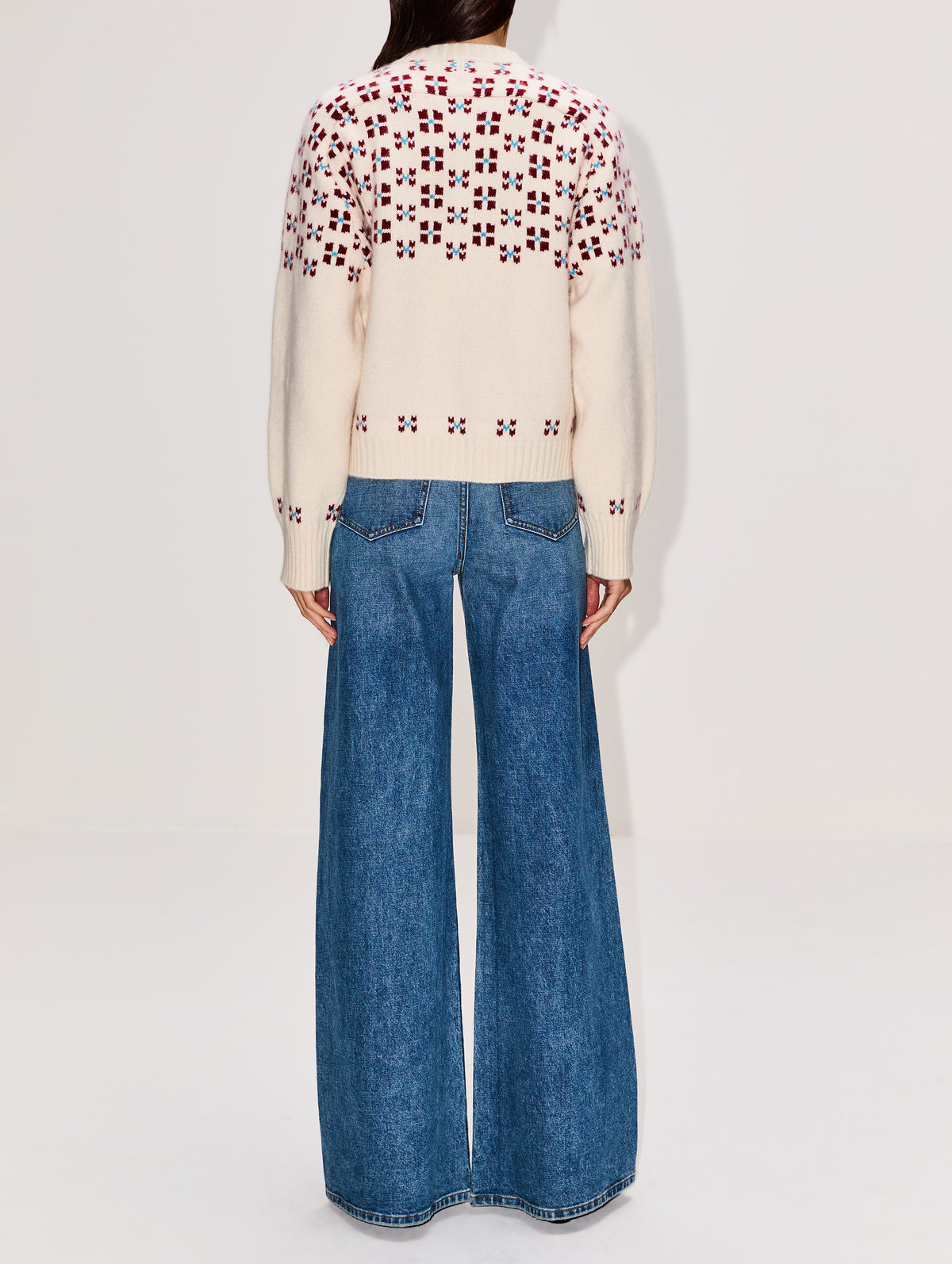 Winter Fair Isle Cardigan,CALLE DEL MAR,NATURAL OXBLOOD,Image 3