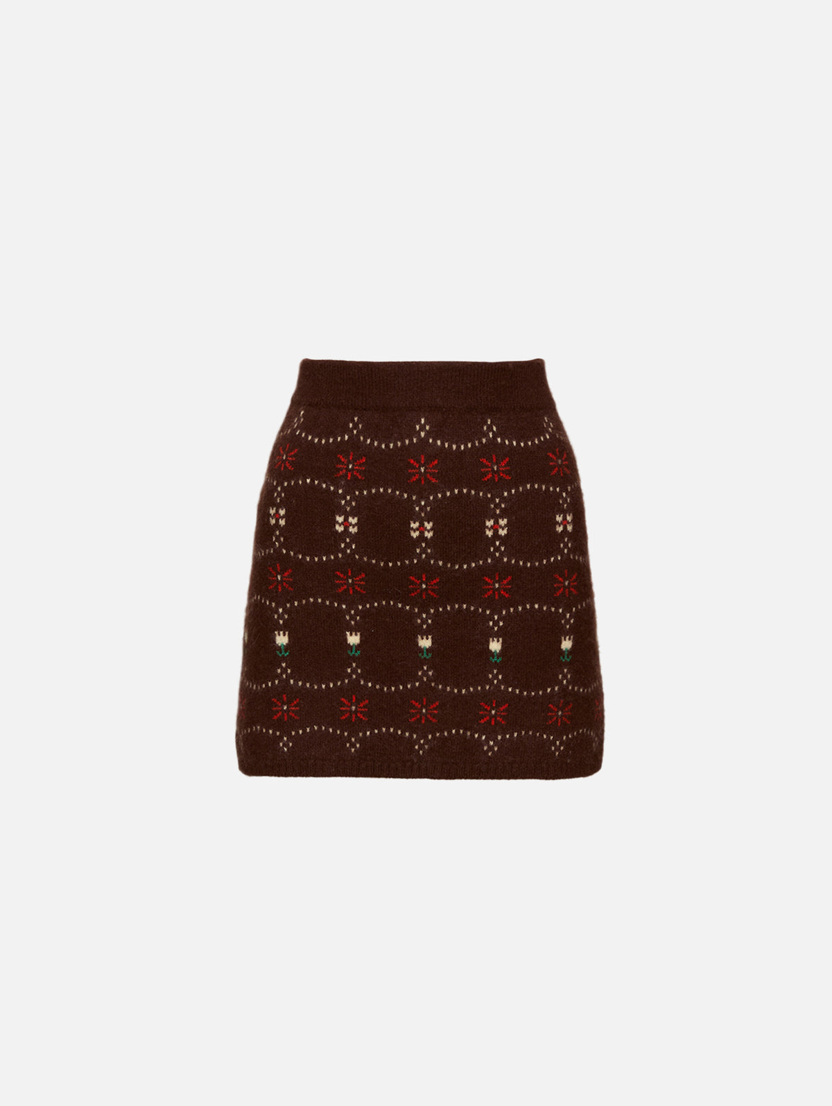 Cashmere Fair Isle Skirt,CALLE DEL MAR,CHOCOLATE MULTI,Image 1