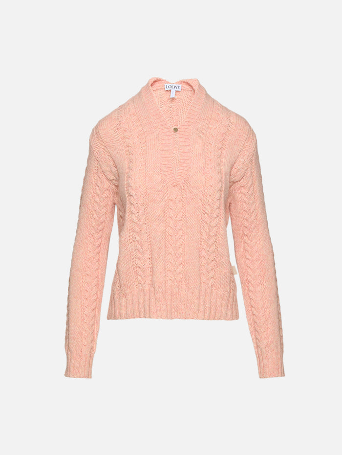 Keyhole Sweater,LOEWE,PINK,Image 1