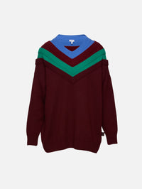 V-Neck Sweater,LOEWE,GREEN/RED/BLUE,Image 1