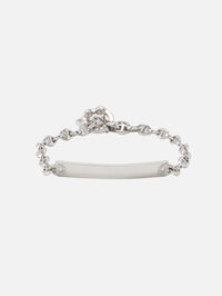 3mm Open Link Monogram Bracelet,HOORSENBUHS,WHITE GOLD,Image 1