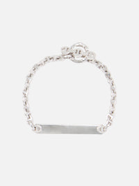 3mm Open Link Monogram Bracelet,HOORSENBUHS,WHITE GOLD,Image 2