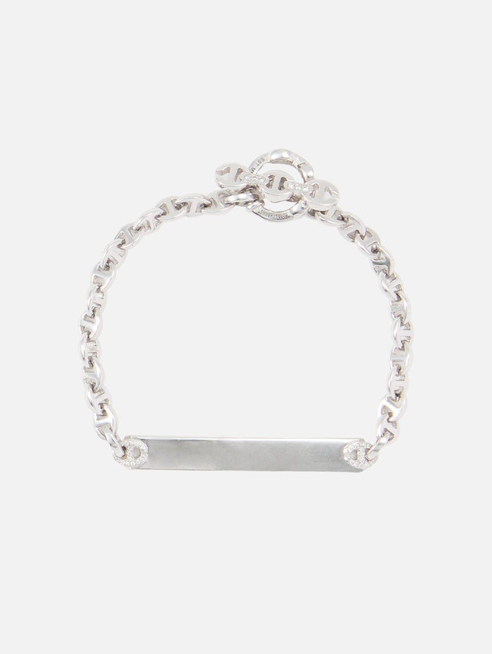 3mm Open Link Monogram Bracelet,HOORSENBUHS,WHITE GOLD,Image 1