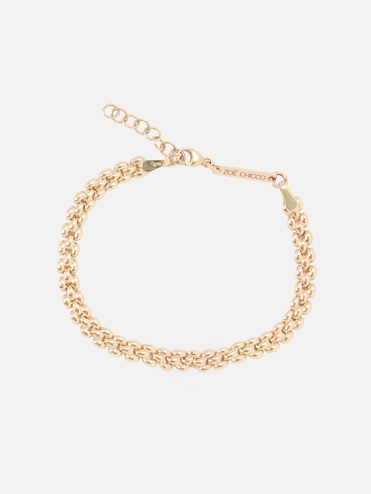 Gold Small Panther Chain Bracelet,ZOE CHICCO,YELLOW GOLD,Image 2