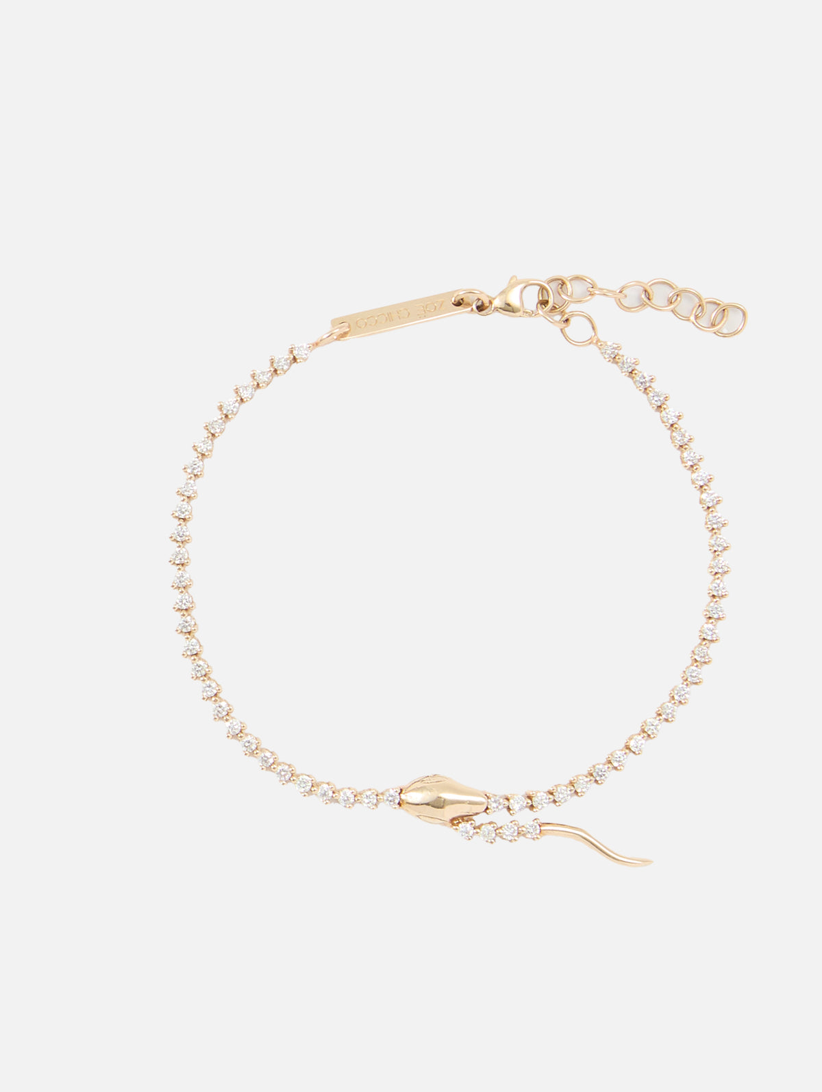 Snake Diamond Tennis Bracelet,ZOE CHICCO,YELLOW GOLD,Image 2