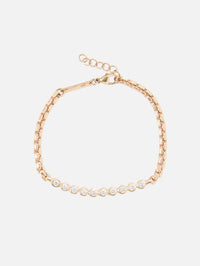 Diamond Bezel Tennis Segment Large Box Chain Bracelet,ZOE CHICCO,YELLOW GOLD,Image 2