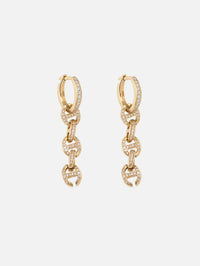 5 Link Pave Drip Earrings With Diamonds,HOORSENBUHS,YELLOW GOLD,Image 1