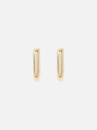 Gold Thick Medium Oval Hinge Hoops,ZOE CHICCO,YELLOW GOLD,Image 1