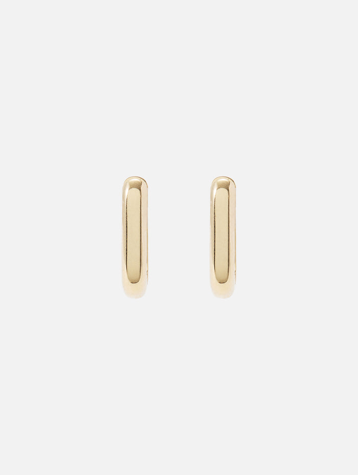Gold Thick Medium Oval Hinge Hoops,ZOE CHICCO,YELLOW GOLD,Image 1