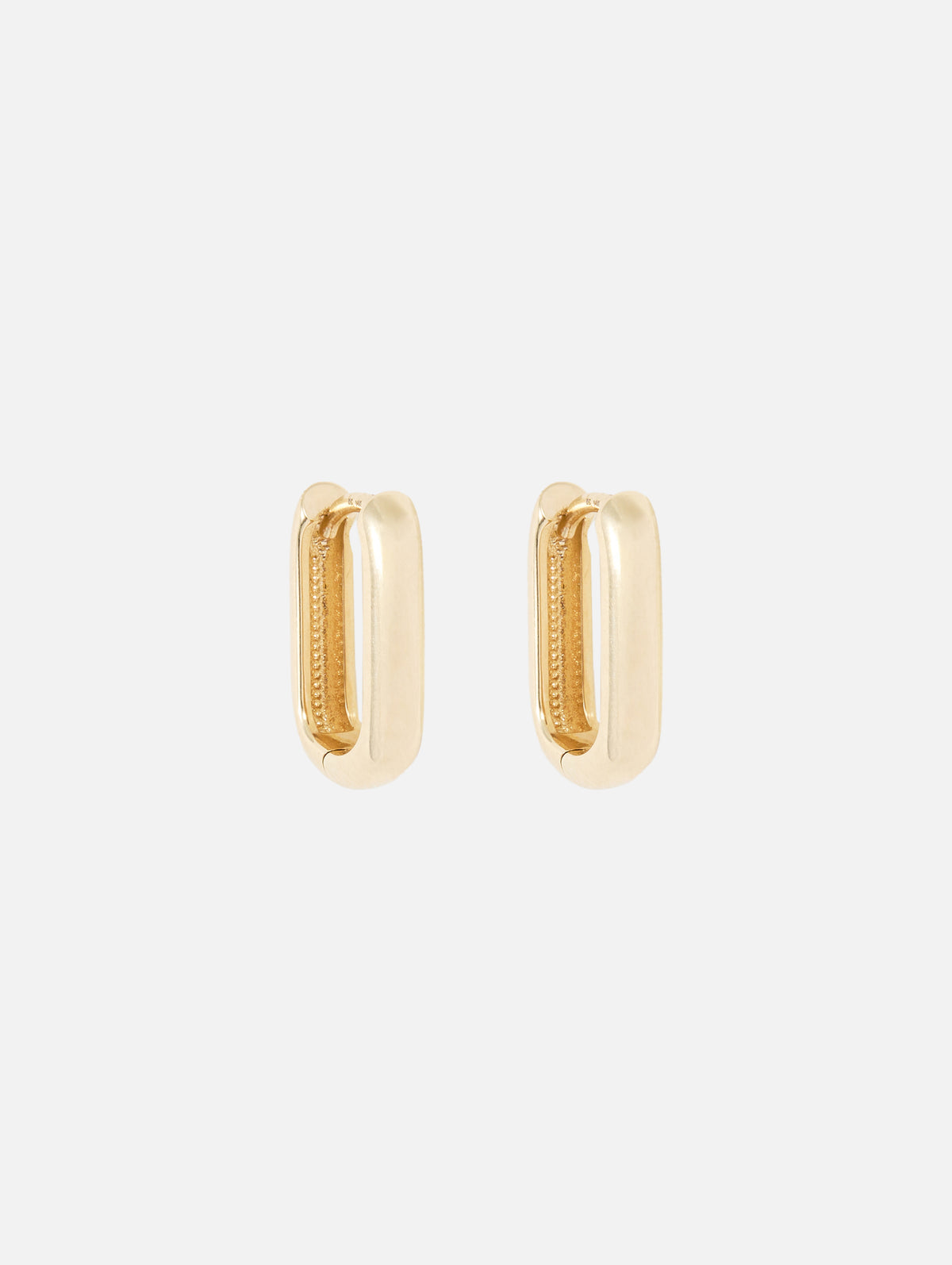 Gold Thick Medium Oval Hinge Hoops,ZOE CHICCO,YELLOW GOLD,Image 2