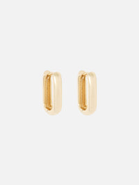 Gold Thick Medium Oval Hinge Hoops,ZOE CHICCO,YELLOW GOLD,Image 2