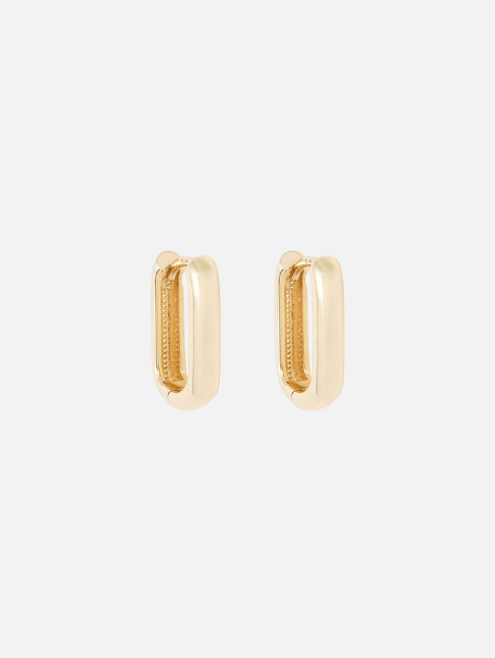 Gold Thick Medium Oval Hinge Hoops,ZOE CHICCO,YELLOW GOLD,Image 1