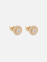 Round Diamond Halo Studs,ZOE CHICCO,YELLOW GOLD,Image 1
