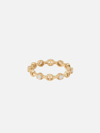 Micro Tri-Link Ring With 6 Diamonds,HOORSENBUHS,YELLOW GOLD,Image 2
