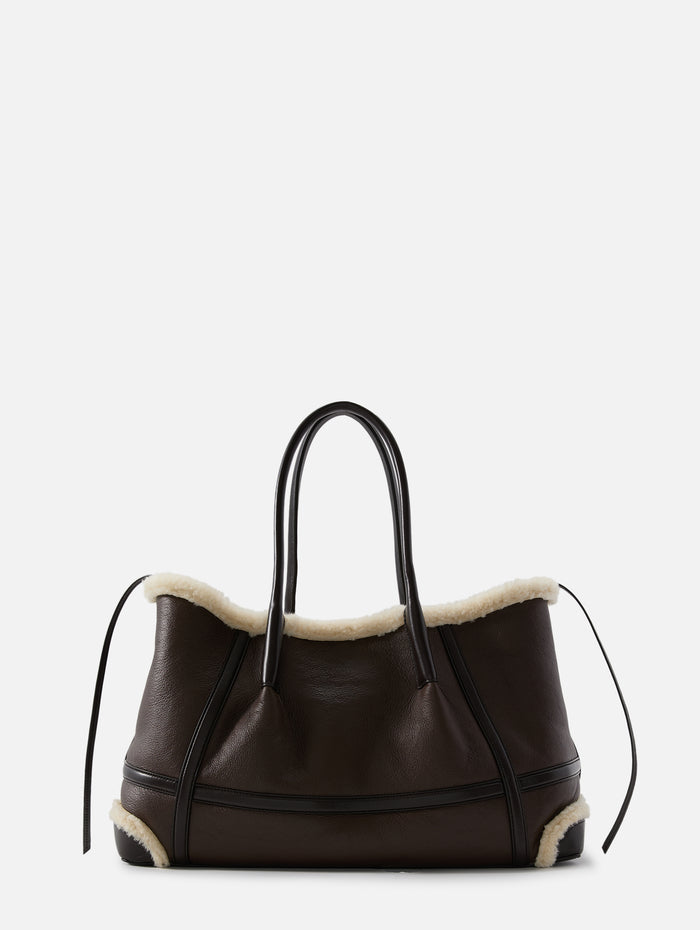 Pinacoteca Aviator Bag,BOTTEGA VENETA,LIGHT BROWN/TEDDY/FONDANT,Image 1