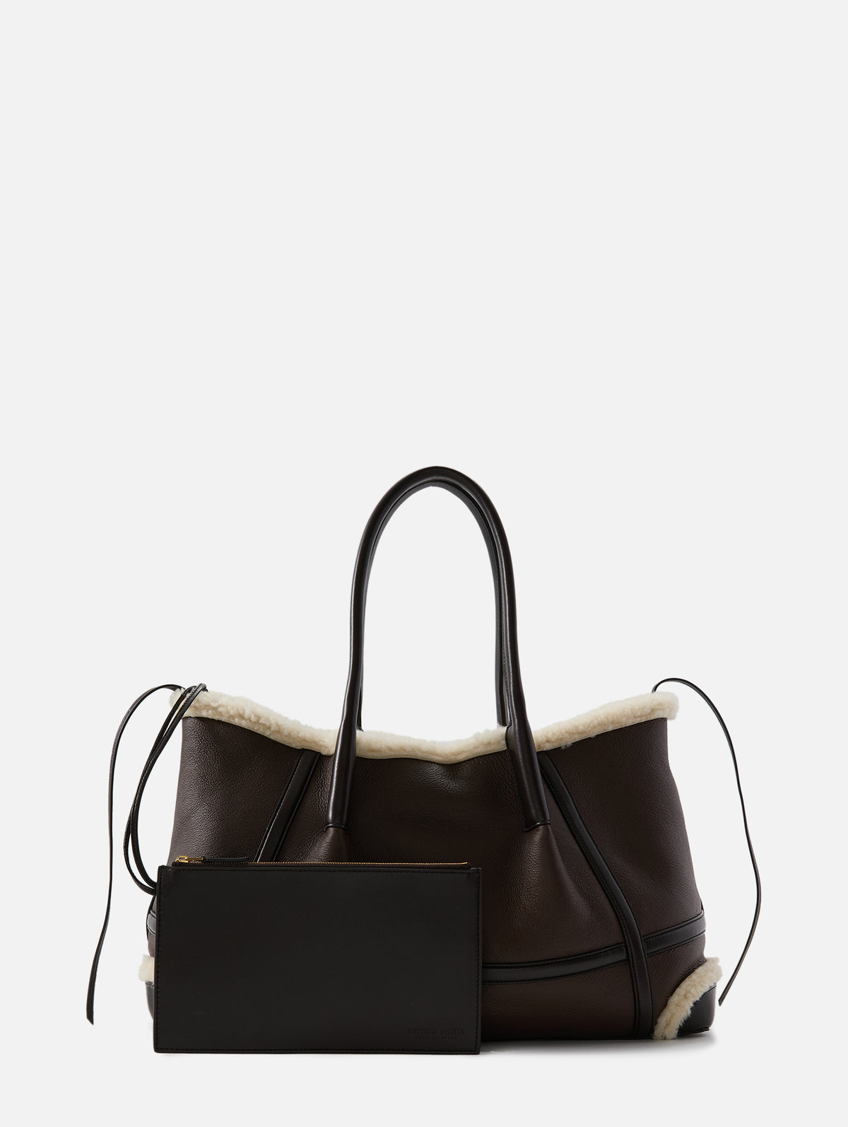 Pinacoteca Aviator Bag,BOTTEGA VENETA,LIGHT BROWN/TEDDY/FONDANT,Image 3