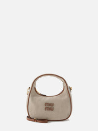 Wander Canvas Bag,MIU MIU,NATURAL/BRANDY,Image 1