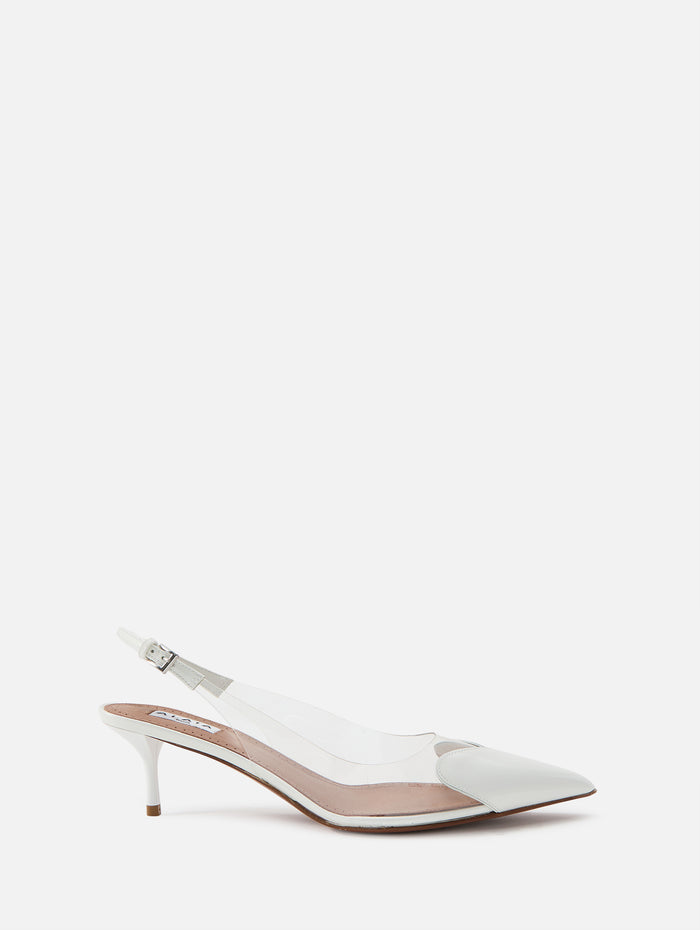 Heart Slingback 55mm,ALAIA,BLANC OPTIQUE,Image 1