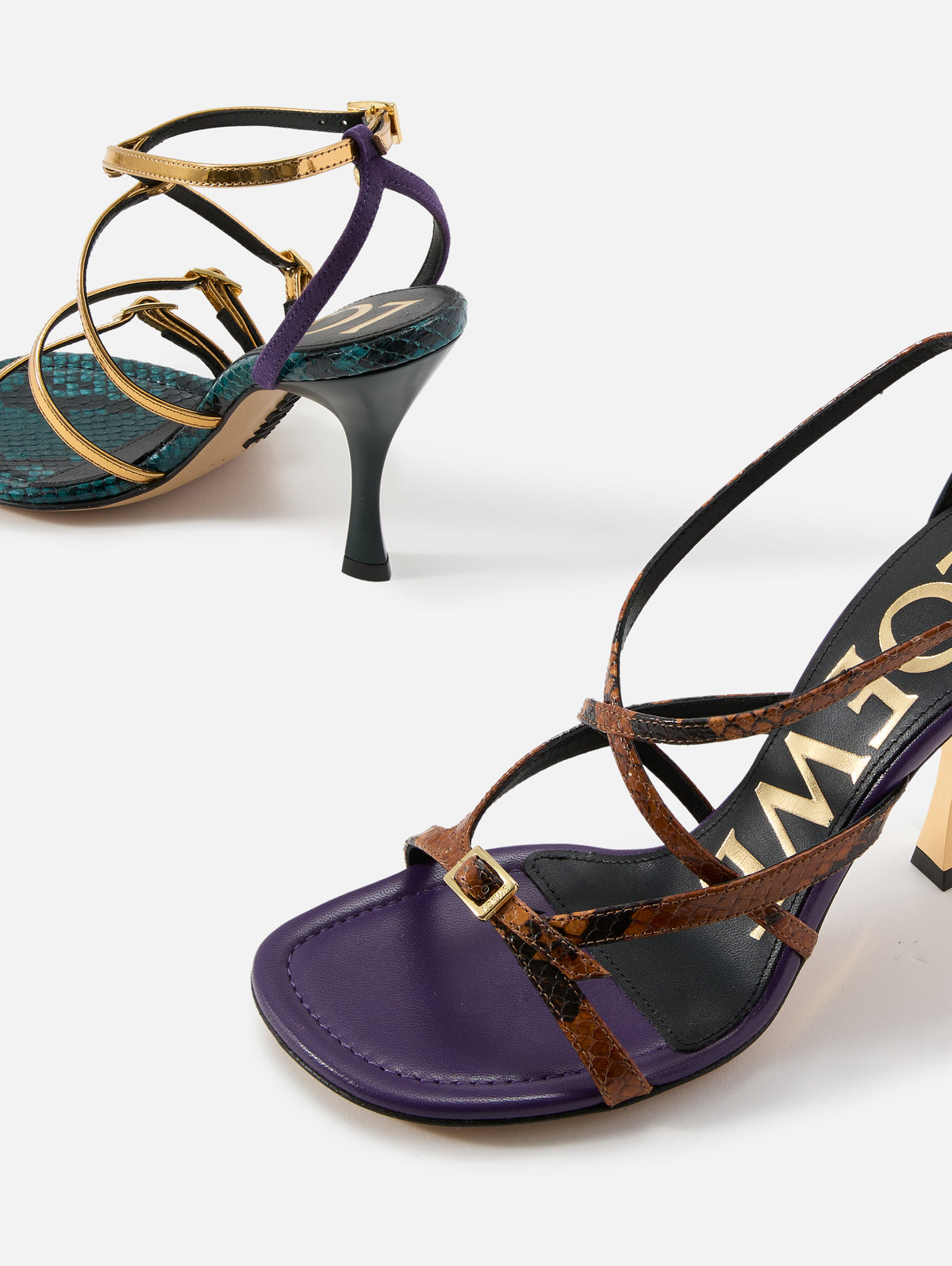 New Comic Sandal 90mm,LOEWE,GOLD/MULTI,Image 2