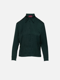 Button Up Blouse,GUCCI,DARK BOTTLE,Image 1