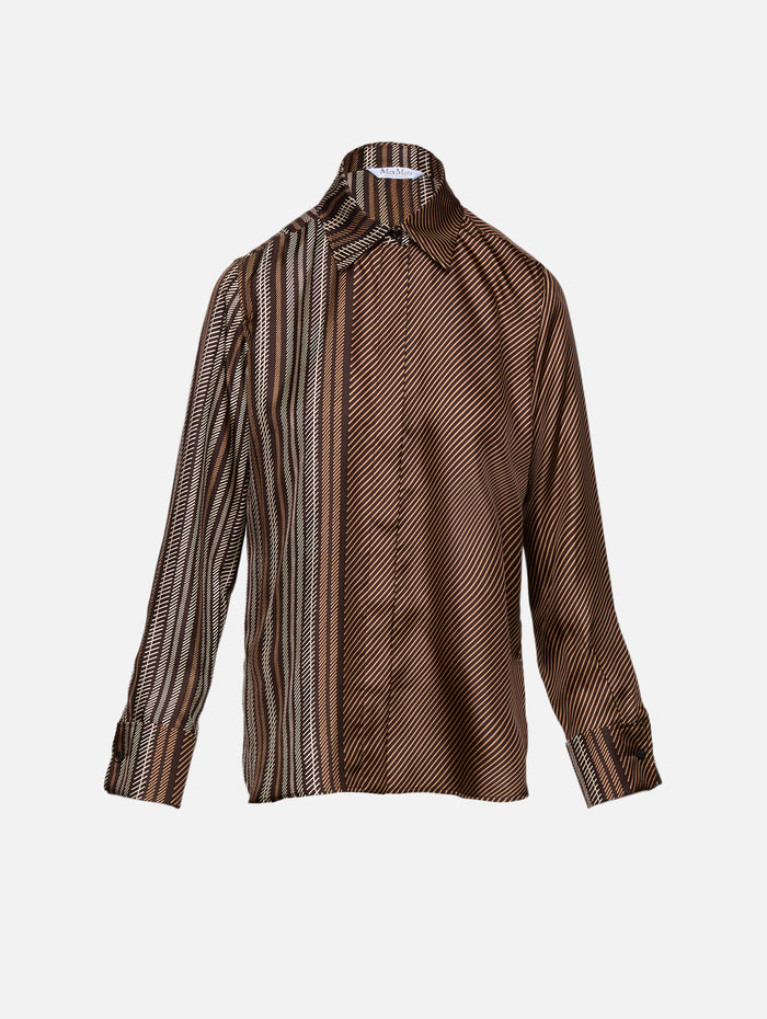 Shaker Blouse,MAX MARA,CHOCOLATE,Image 1