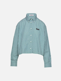 Check Jacket,MIU MIU,SMERALDO/BIANCO,Image 1