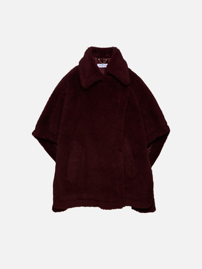 Tebe Cape Coat,MAX MARA,RED PURPLE,Image 1