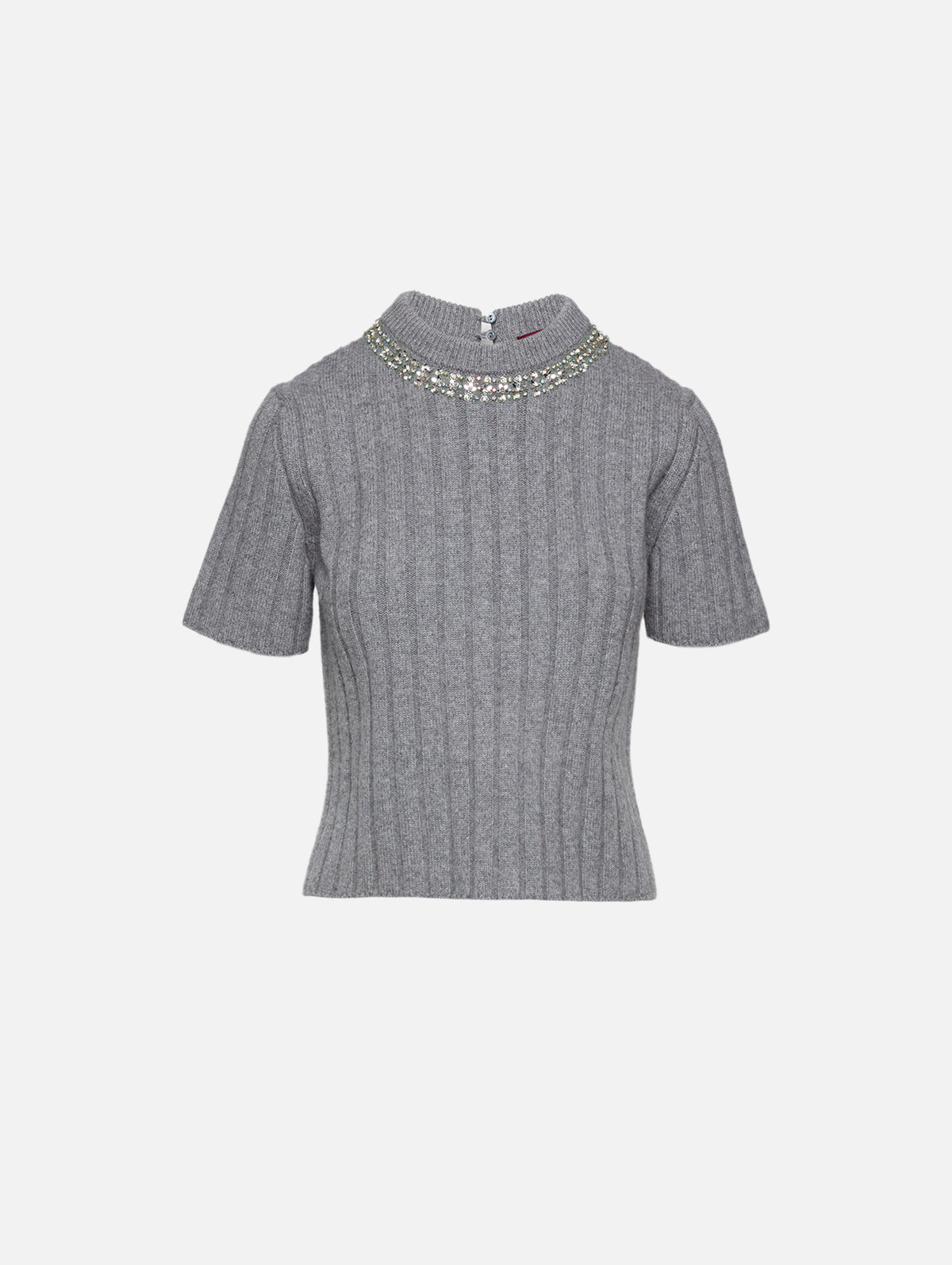 SS Ribbed Top,GUCCI,URBAN GREY,Image 1