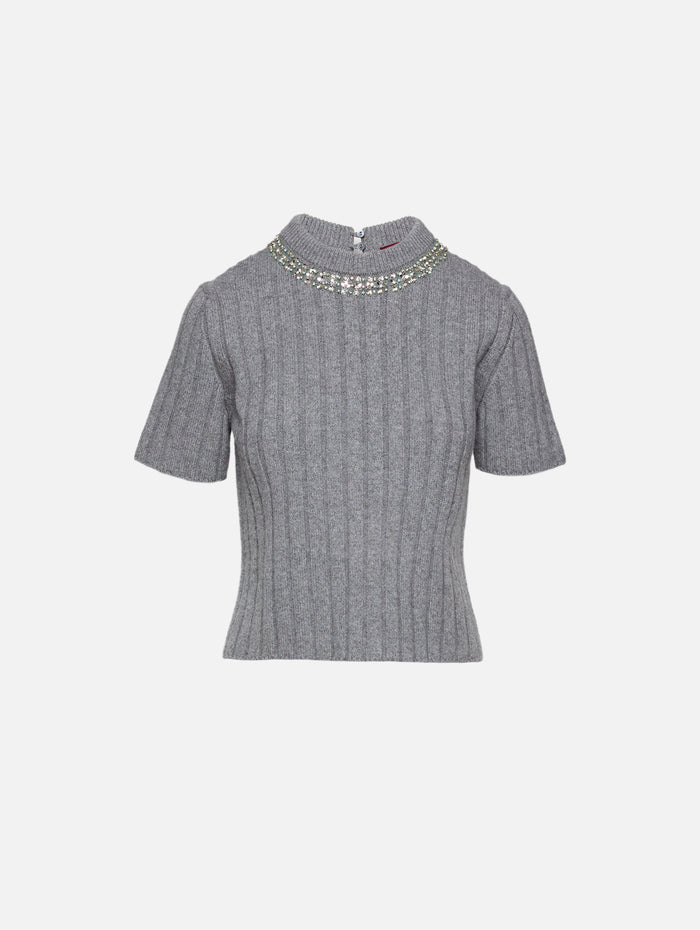 SS Ribbed Top,GUCCI,URBAN GREY,Image 1