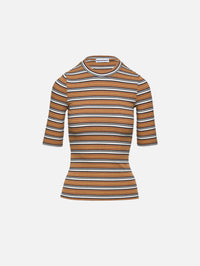 Cropped Sleeve T-Shirt,ROSETTA GETTY,MULTI,Image 1