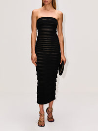 3D Stripe Dress,ALAIA,NOIR ALAIA,Image 2