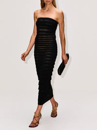 3D Stripe Dress,ALAIA,NOIR ALAIA,Image 3